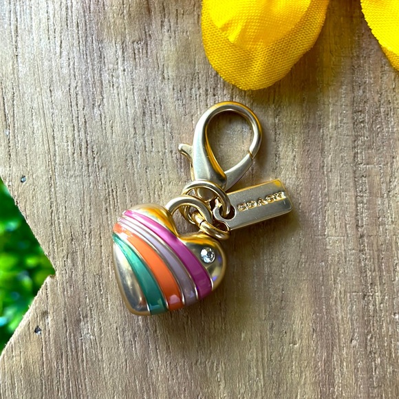 Coach Accessories - Coach Rainbow Heart Bag Charm